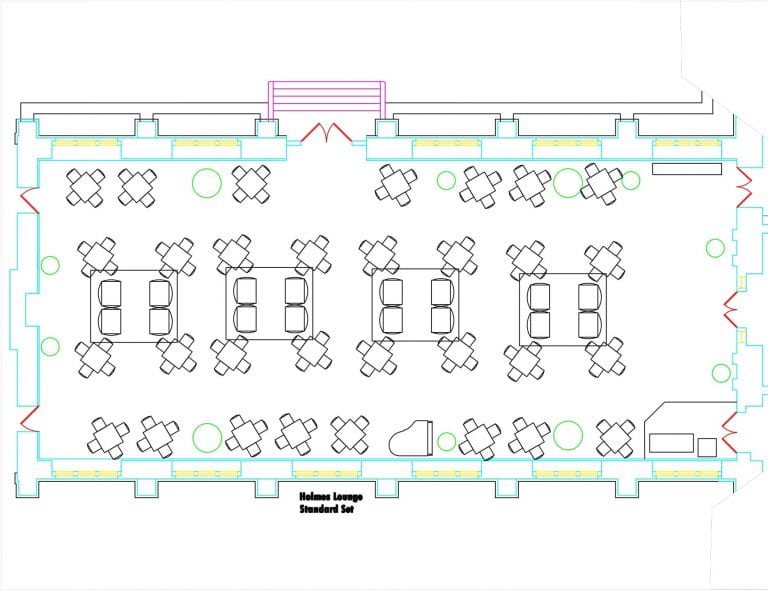 Buffet dinner: Seating for 124
