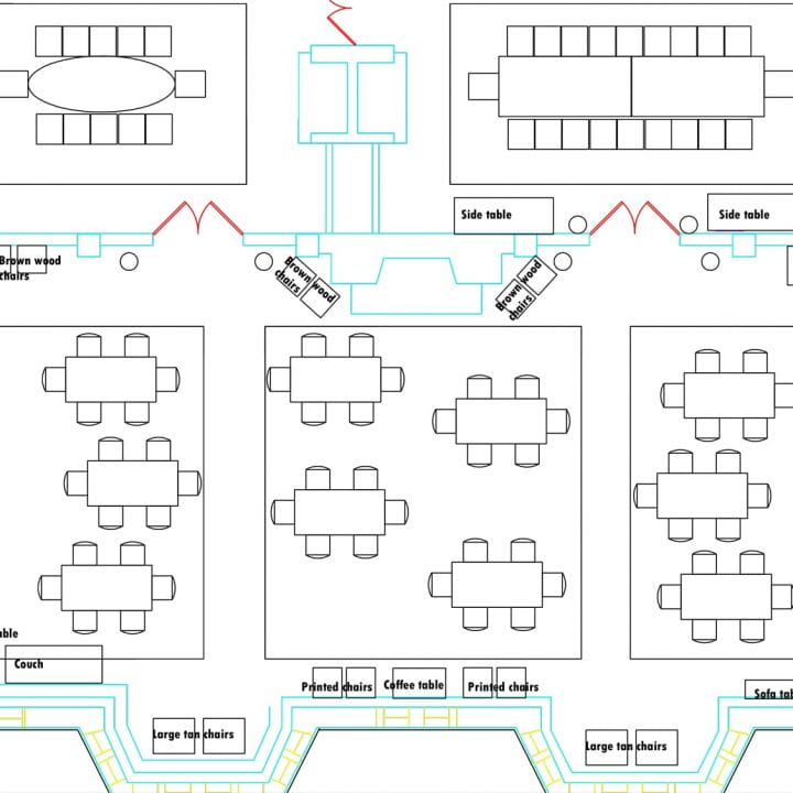 Maximum seating for a buffet dinner: 60 (with dinner served from the Large Conference Room)